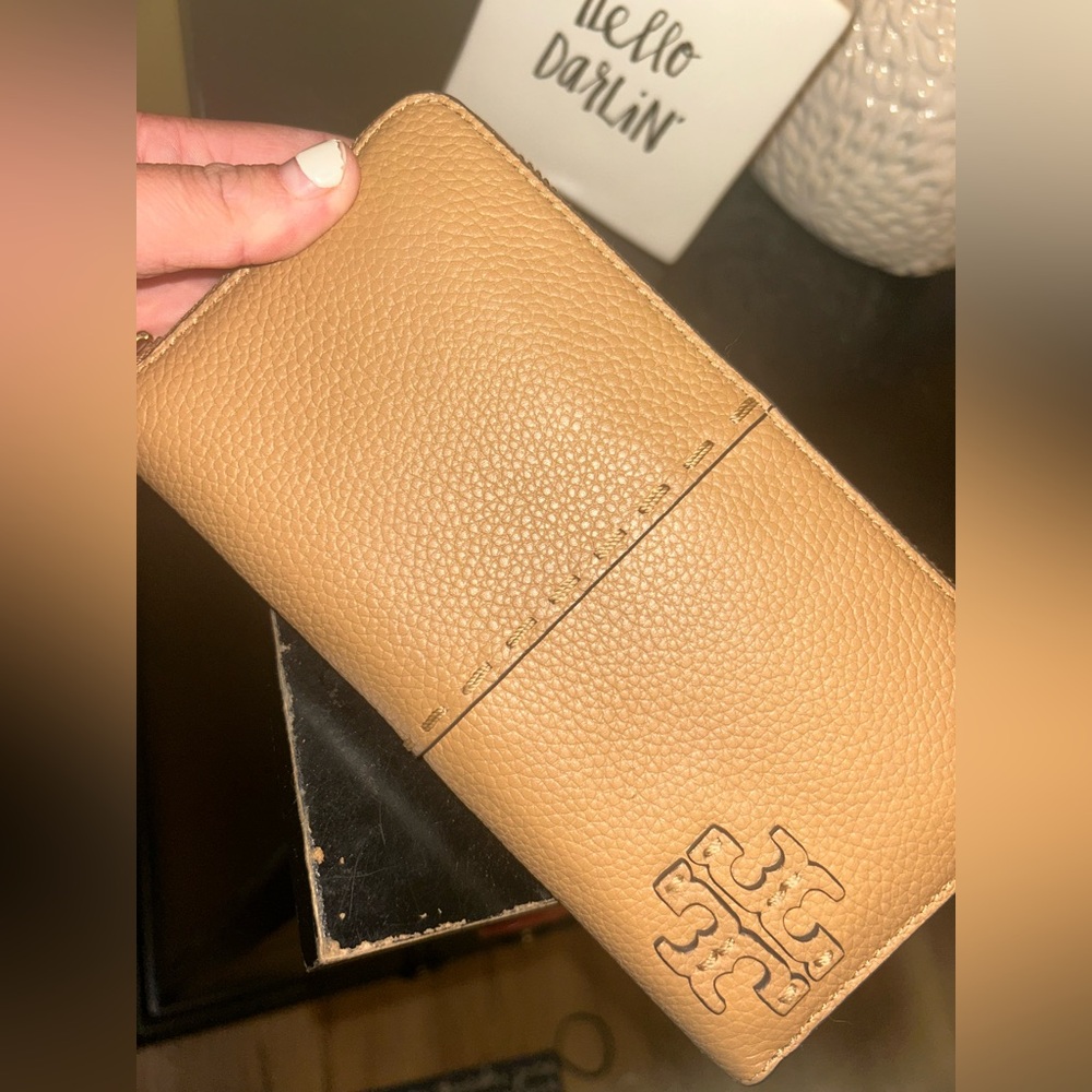 Tory Burch Camel Leather Wallet